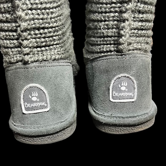 🌻Bearpaw Grey Tall (or Short) Comfortable Knit Outdoor Boots Women's Size 7 - Picture 4 of 14